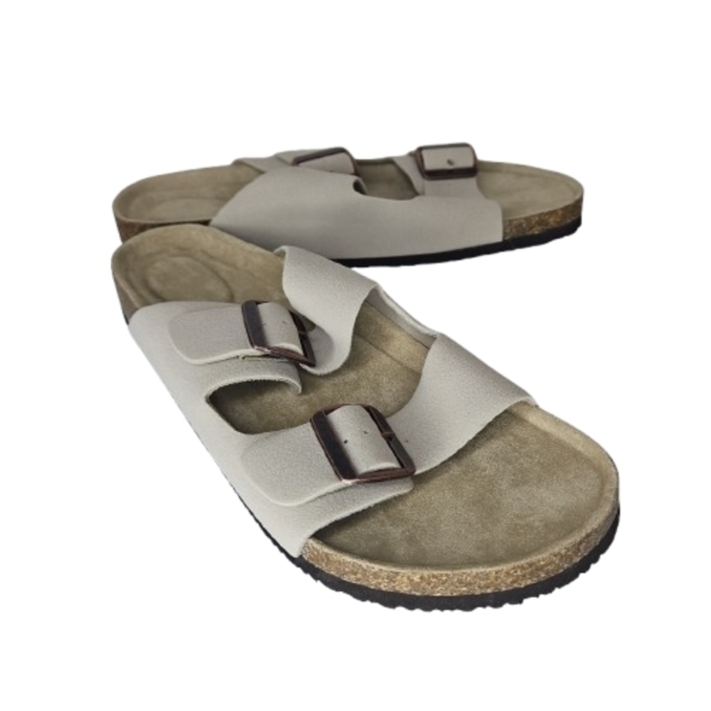Beige Double Strap Sandals